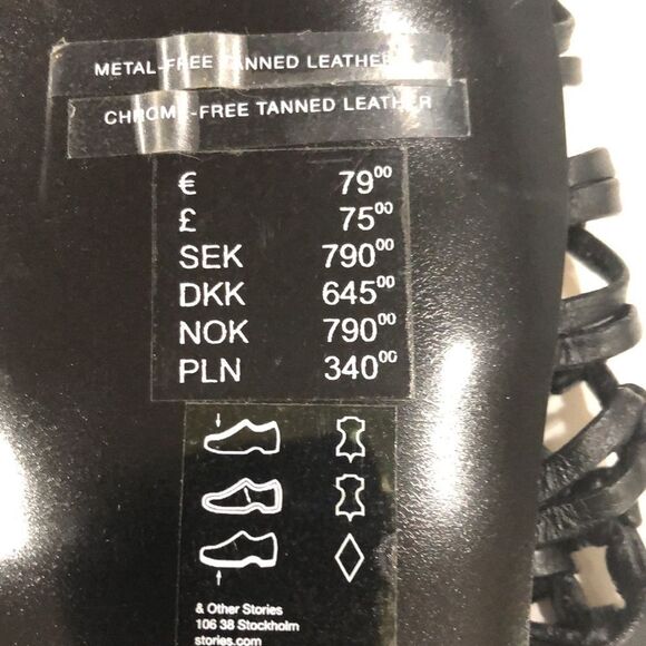 & Other Stories Leather Sandals, Black, Size 7.5 - Picture 7 of 16